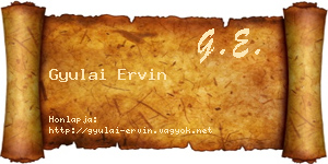 Gyulai Ervin névjegykártya