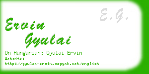 ervin gyulai business card